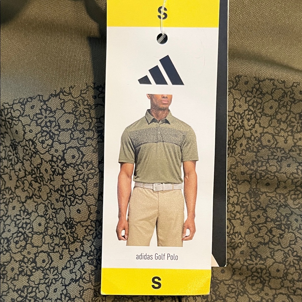 🔥 NWT Adidas Men's Olive Green Floral Golf Polo – Size Small🔥